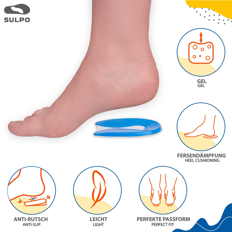 SULPO 2 Pairs Children's Gel Heel Protection Against Pressure Pain for Heel Spurs Heel Cushions U Shape Size 30-35 30 - 35 - BeesActive Australia