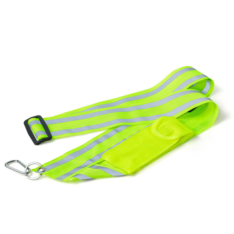 Navaris Reflective Sash - for Walking at Night, Cycling, Running - Safety Reflector Gear with Pocket and Carabiner Clip for Men and Women - Yellow - BeesActive Australia