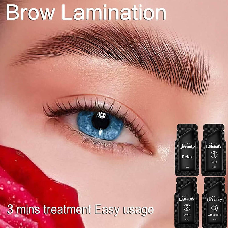 Libeauty Brow Lamination Kit, Professional Brow Lift Lasting 8 Weeks Sachet Disposable Upgraded Version Semi-Permanent Curling Perming Wave Lotion & Liquid Set (Kit) - BeesActive Australia