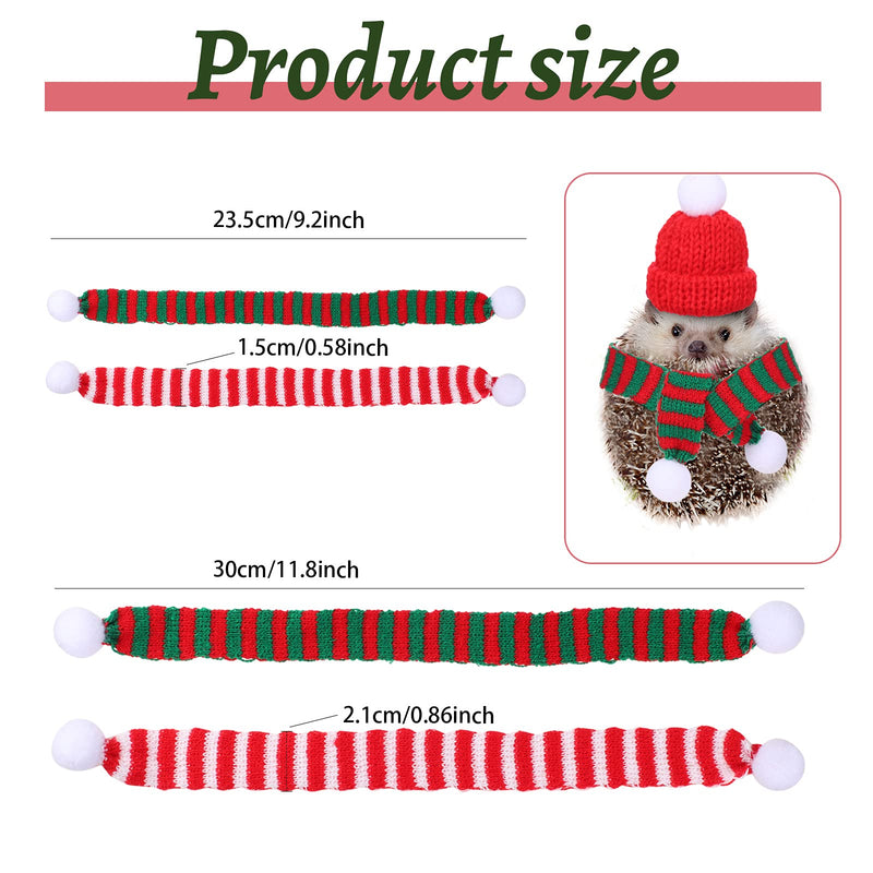 Satiri 8 Pieces Small Animal Christmas Costume Mini Santa Hat Xmas Guinea Pig Hat Small Pet Christmas Hat with Scarf for Hamster Guinea Pig Chinchilla Hedgehog Lizard Bearded Dragon Xmas Party Supply - BeesActive Australia