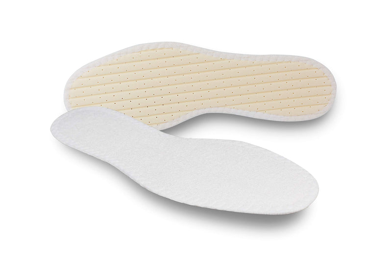 Pedag Summer | Terry Cotton Sockless Insoles | Barefoot Inserts | Handmade in Germany | Absorbs Sweat & Controls Odor | Wear Without Socks | Washable | US Women 9/ Men 6/ EU 39 | White | 1 Pair - BeesActive Australia