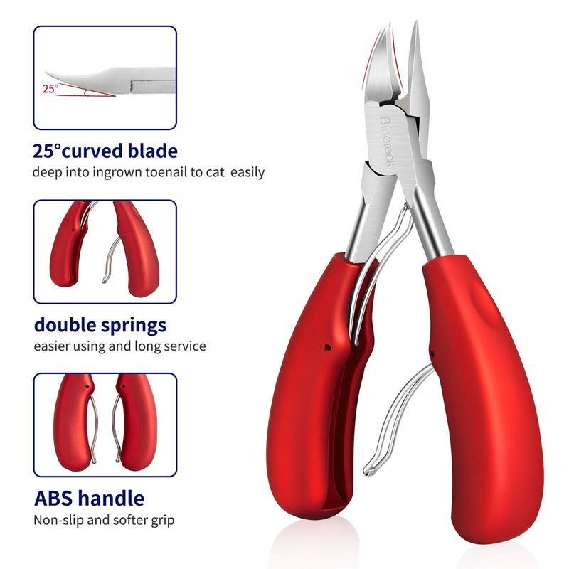 Nail Clippers for Thick Nails,Large Toenail Clippers for Ingrown Toenails or Thick Nails for Men,Women, Seniors,Adults. Professional Stainless Steel Toenail and Fingernail Clippers Set. (Red/Silver) Red/Silver - BeesActive Australia