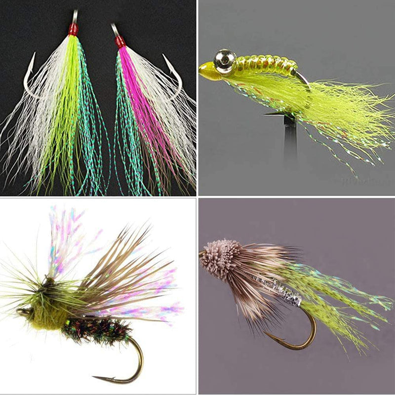 ZZHXSM 6 Color Set Colorful Crystal Flash Fly Fishing Line Fly Tying Material Hook Lure Flash Flies Decorating for Fishing Lure Dry Flies - BeesActive Australia
