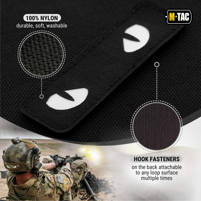 [AUSTRALIA] - M-Tac Cat Eyes Morale Patches Tactical Patch Military Combat Hook Fasteners Black - GITD 