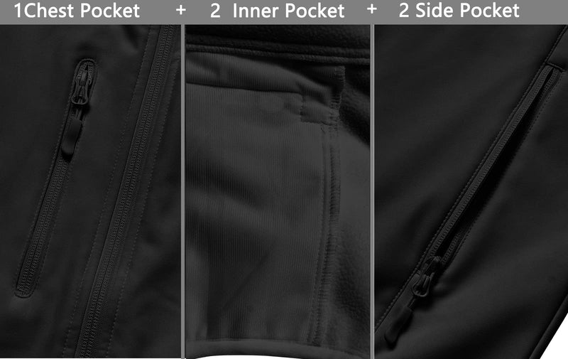 Fit Space Men's Lightweight Vest Softshell Sleeveless Windproof Jacket with Zipper Pcoket Cycling Travel Hiking Running Golf Black Small - BeesActive Australia