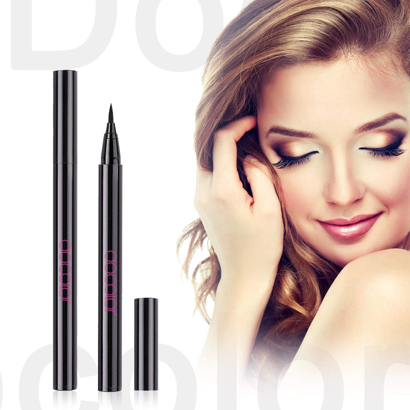 Waterproof Liquid Eye liner Pen, Docolor Eyeliner Pencil Makeup Eye Tool Black Black1 - BeesActive Australia