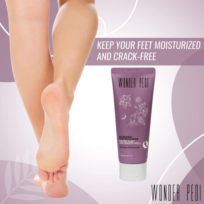 Nourishing Foot Cream with Shea Butter, Urea and Rose Petals – Heel Cream Moisturizer for Cracked, Flaky Skin – for All Skin Types – 100ml By Wonder Pedi… (1 PACK) - BeesActive Australia