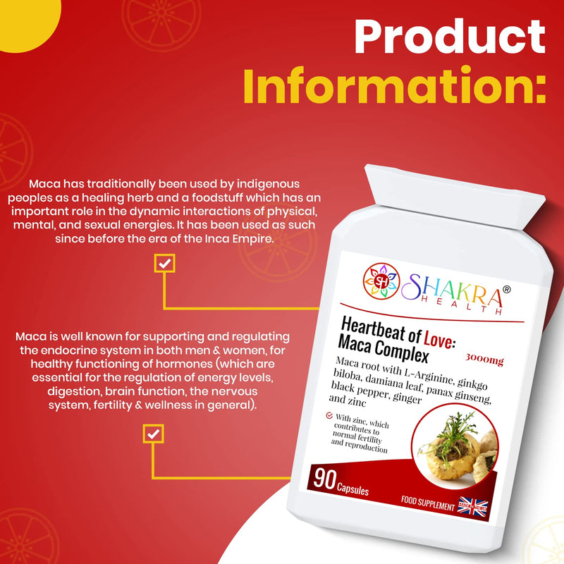Heartbeat of Love: Maca Complex. Relieve Premenstrual Syndrome, Increase Intimate, Drive, Energy, Stamina for Men & Women | Shakra Health - BeesActive Australia