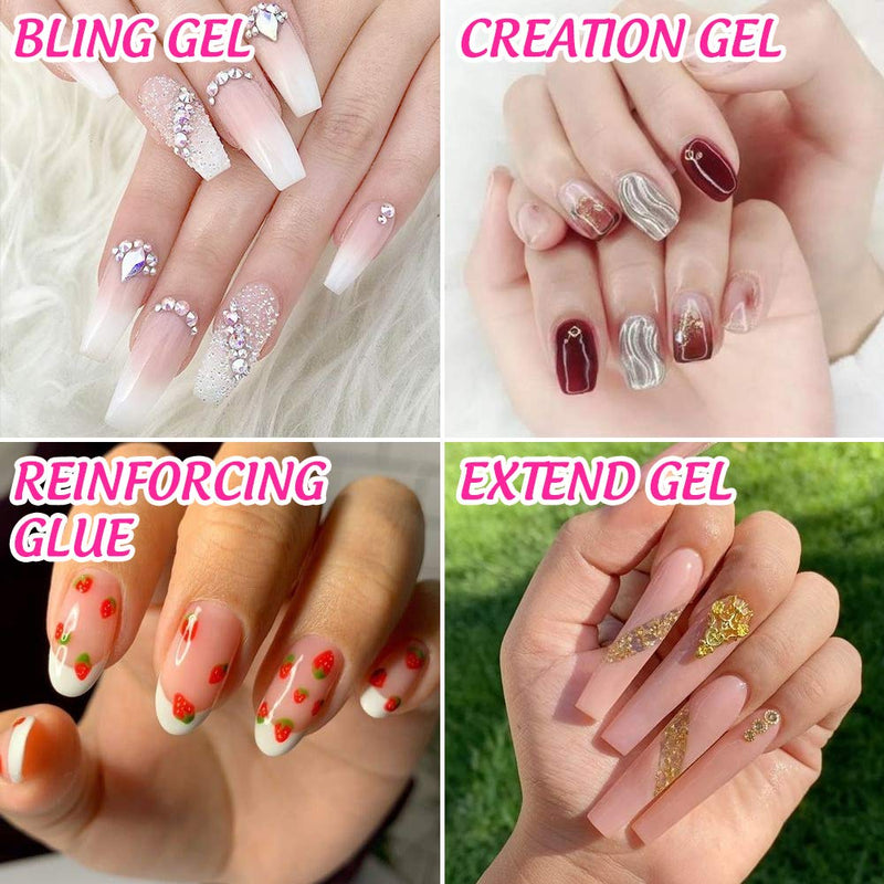 Rhinestone Resin Glue, Teenitor Nail Art Decoration Tools Kit with 8ml Gem Rhinestone Gel Resin Glue 3pcs Nail Brushes Wax Pen Stick Rhinestones Picking Tweezers (UV/LED Cure Needed) - BeesActive Australia