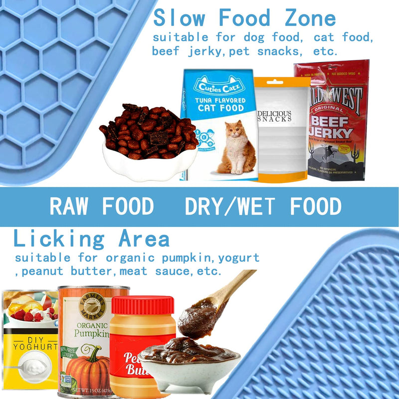 Kabetig Silicone XL Dog Lick Mat with Suction Cups - Dog Licking Mat/Pad for Anxiety and Boredom Relief - Alternative to Slow Feeder Dog Bowl - Use for Food/Treats/Yogurt/Peanut Butter Large(11.8*11.8 inches) Blue - BeesActive Australia