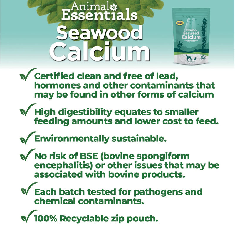 Animal Essentials Seaweed Calcium Supplement for Dogs & Cats, 12 oz - Iceland Seaweed Magnesium, Boron, Zinc - BeesActive Australia