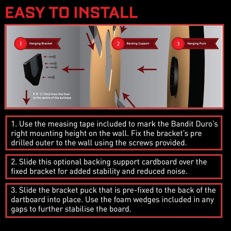 Shot! Pro Dartboard Wall Hanging U Bracket System - BeesActive Australia