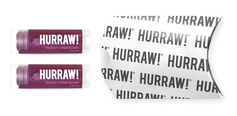 Hurraw! Raspberry Tinted Lip Balm, 2 Pack: Organic, Certified Vegan, Cruelty and Gluten Free. Non-GMO, 100% Natural Ingredients. Bee, Shea, Soy and Palm Free. Made in USA - BeesActive Australia
