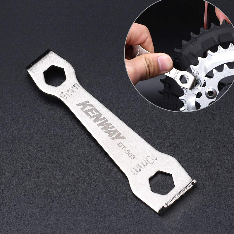 Okared Bike Chainring Wrench for Mountain Bike, 9/10mm Bike Chainring Bolt Fixed Wrench Bicycle Crank Spanner Wrench Tool - BeesActive Australia