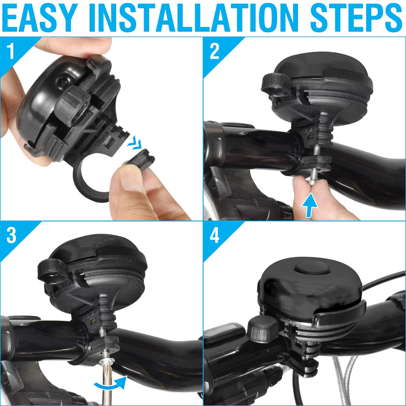 MARQUE Bike Bell for Adults & Kids – Nice, Loud, Crisp Ding Sound Bicycle Bell – Must Have Bicycle Accessories for Mountain MTB, Beach Cruisers, Commuter, Kids Bike – Easy to Install on Handlebar Classic Bell-Black - BeesActive Australia
