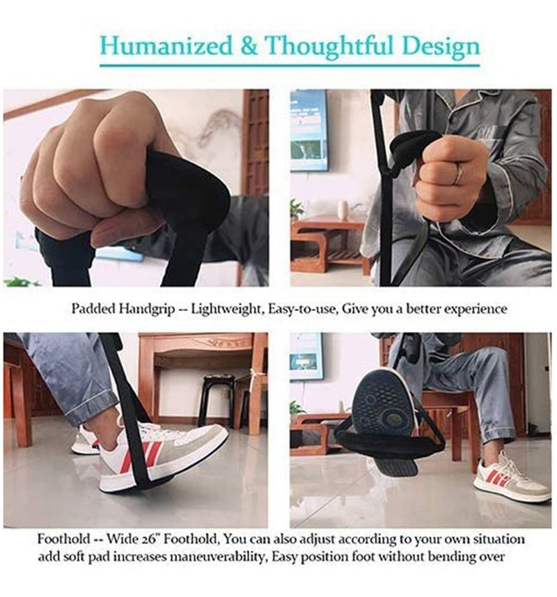 Leg Lifter Strap Rigid Foot Lifter Mobility Aid Multi-Loop Leg Lifter Mobility Aid with Handgrip Leg Raiser Strap for Bed with Non Slip Foot Pad for Elderly Disability Mobility Aids for Wheelchair Car - BeesActive Australia