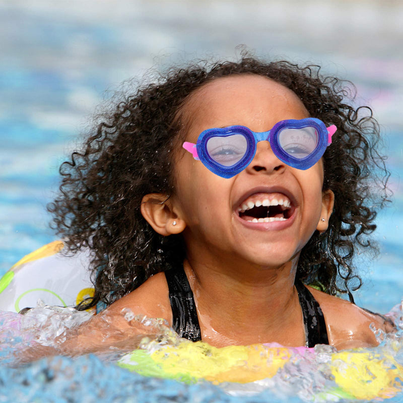BESPORTBLE Silicone Swimming Goggles Heart-shaped Swim Glasses Waterproof Anti Fog Pool Goggle Swimming Eyewear Underwater Goggles for Kids Teens Toddlers (Purple) - BeesActive Australia