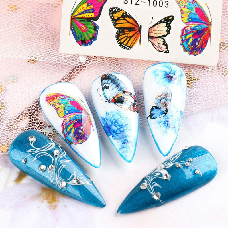 Butterfly Nail Art Stickers Decals Nail Accessories Decorations Supplies Nail Stickers for Women Girls Butterfly Water Transfer Decals  Manicure Nail Design Slider Summer Butterfly Nails 30 Sheets - BeesActive Australia