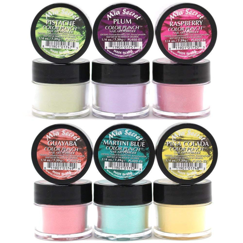 Mia Secret -Color Punch Collection Nail Acrylic Powder set of 6 - BeesActive Australia