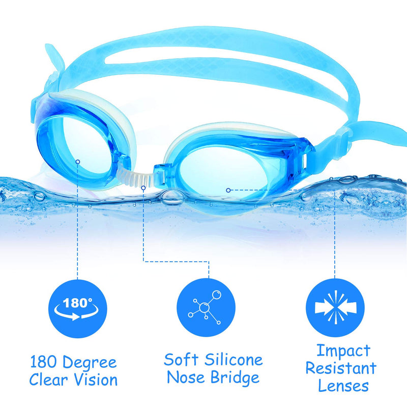 [AUSTRALIA] - Gejoy 12 Pairs Kids Swimming Goggles No Leaking Swim Goggles Wide View Swim Glasses for Youth Children and Teens from 6 to 14 Years Old, Waterproof and Clear Vision, Random Color 