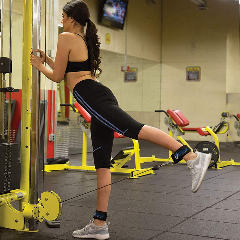 Gym Ankle Strap for Cable Machine - Exercise and Fitness Strap with Neoprene Padding Attachments for LAT Pull Down Machine, Cable Home Gym and Resistance Bands - BeesActive Australia