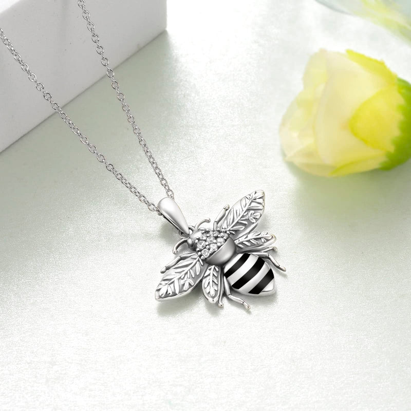 Peireara Bee/Dragonfly Necklaces for Women 925 Sterling Silver Animal Pendant Necklace Vitage Animal Jewelry for Women Girls Bee Necklace - BeesActive Australia