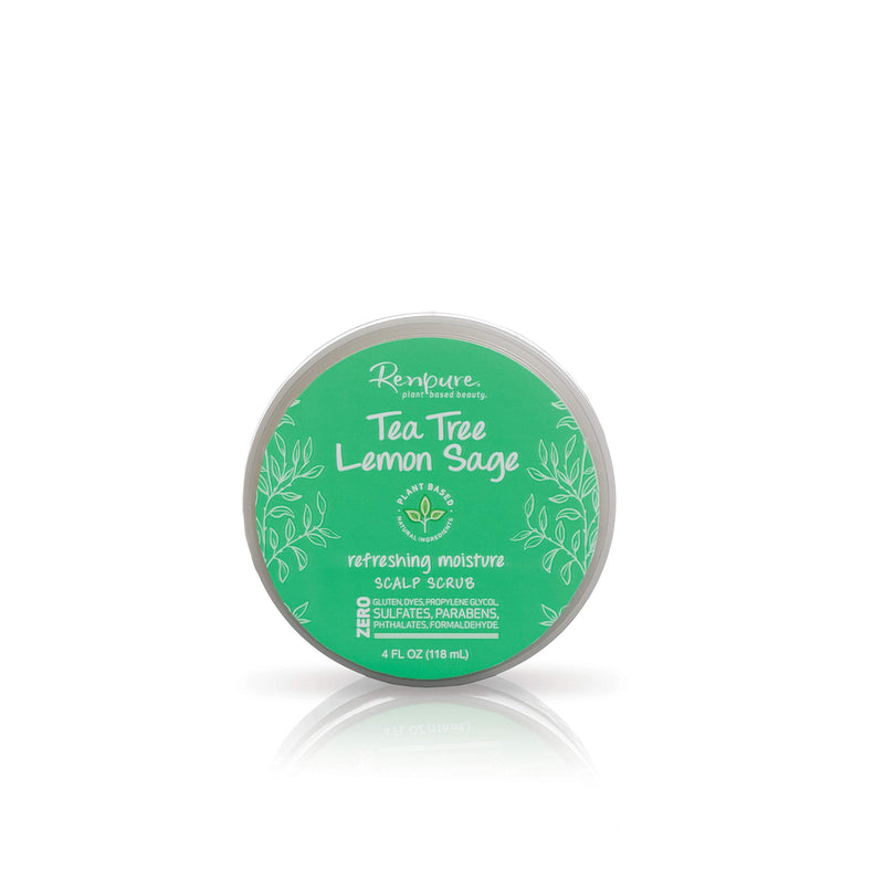 Renpure plant-based Beauty Tea Tree Lemon Sage Refreshing Moisture Scalp Scrub, 4 Fluid Oz - BeesActive Australia