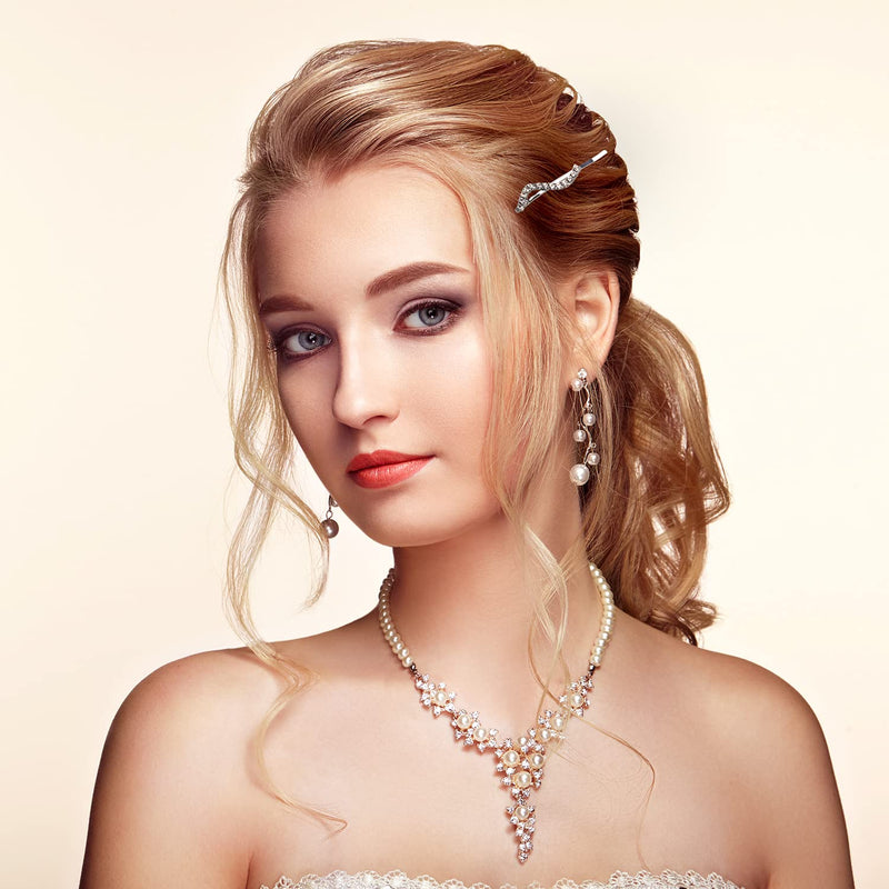 6 Pieces Rhinestone Bobby Pins Crystal Hair Pins Grips Slide Single Row Slim Diamante Rhinestone Bobby Pin for Brides Girls Barrettes Styling - BeesActive Australia