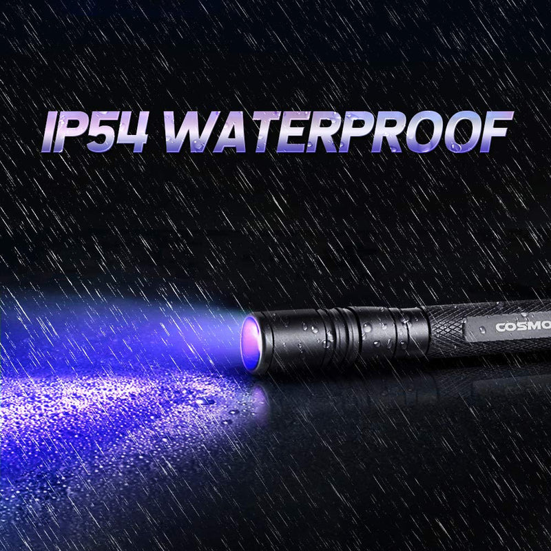UV Flashlight, LED 395nm Ultraviolet Flashlight, Zoomable Pen Blacklight Flashlight IP54 Waterproof Detector for Pet Urine, Cat Dog Stains, Bed Bug, Household Wardrobe Toilet - BeesActive Australia