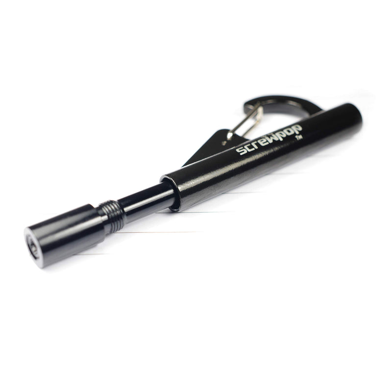 Screwpop Inkbiner Travel Keychain Pen with Bottle Opener Ultra-Compact Easy Grip Alloy Black (Amazon 2.75" Standard Ink Refills) - BeesActive Australia