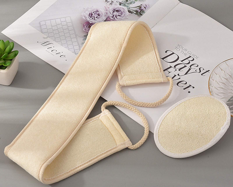 Loofahs Exfoliating Loofah Back Scrubber for Shower, Double Side Scrubbing Strap Body Bath Sponge with a Loofahs pad - BeesActive Australia
