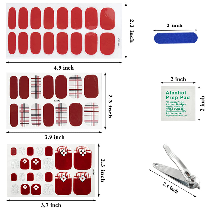 Nail Polish Strips and Toe Nail Stickers for Women & Girls -18 Sheets Nail Polish Stickers with Nail File - Self-Adhesive Nail Stickers Full Nail Wraps for Daily or Professional Use - BeesActive Australia