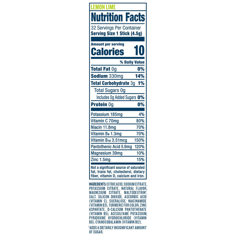 DripDrop Hydration - Zero Sugar Electrolyte Powder Packets Keto - Lemon Lime - 32 Count 32 Servings (Pack of 1) - BeesActive Australia