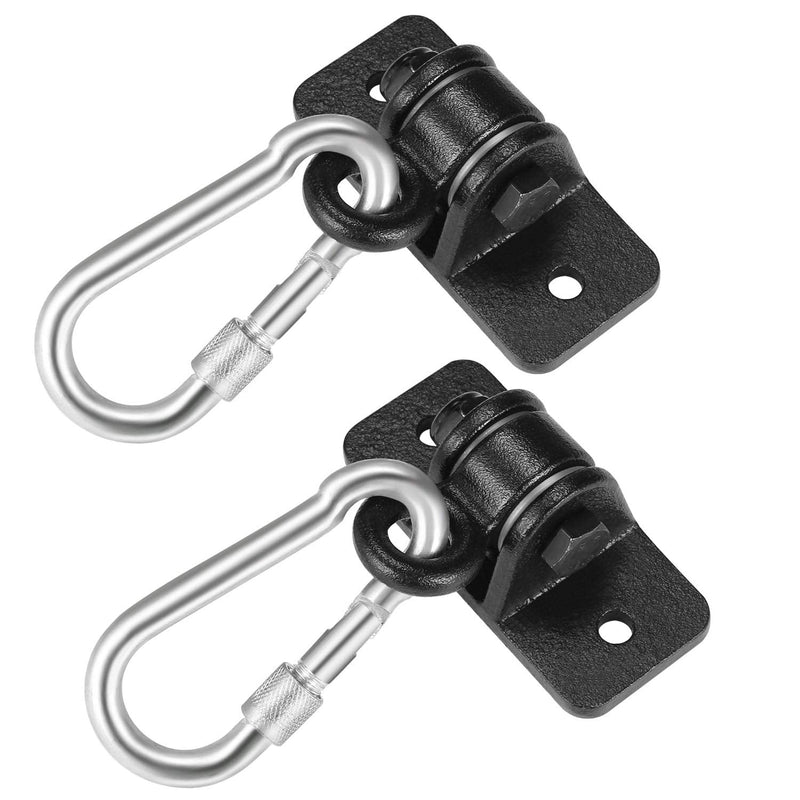 MDAIRC Swing Set Brackets, Heavy Duty Swing Hangers for Wooden Sets Playground Porch Indoor Outdoor & Hanging with Snap Hooks (2 Pack Black Swing Hook) - BeesActive Australia