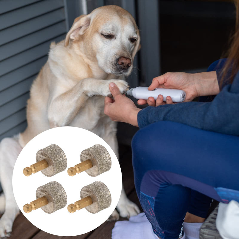 VILLCASE 10pcs/Pack Nail Grinder Replacement-Dog Nail Grinder Replacement Tips-Professional Spare Grinding Head for Dog Electric Claw Nail Grooming Tool (Golden) - BeesActive Australia