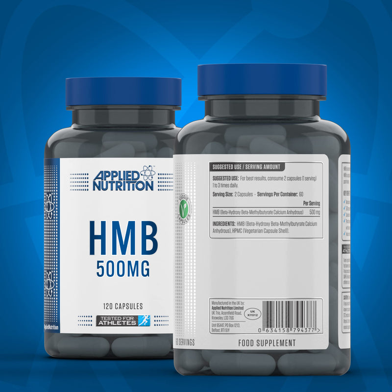 Applied Nutrition HMB Supplement - HMB 500mg Capsules, Metabolite of Leucine, for Muscle Growth & Repair (120 Capsules - 60 Servings) - BeesActive Australia