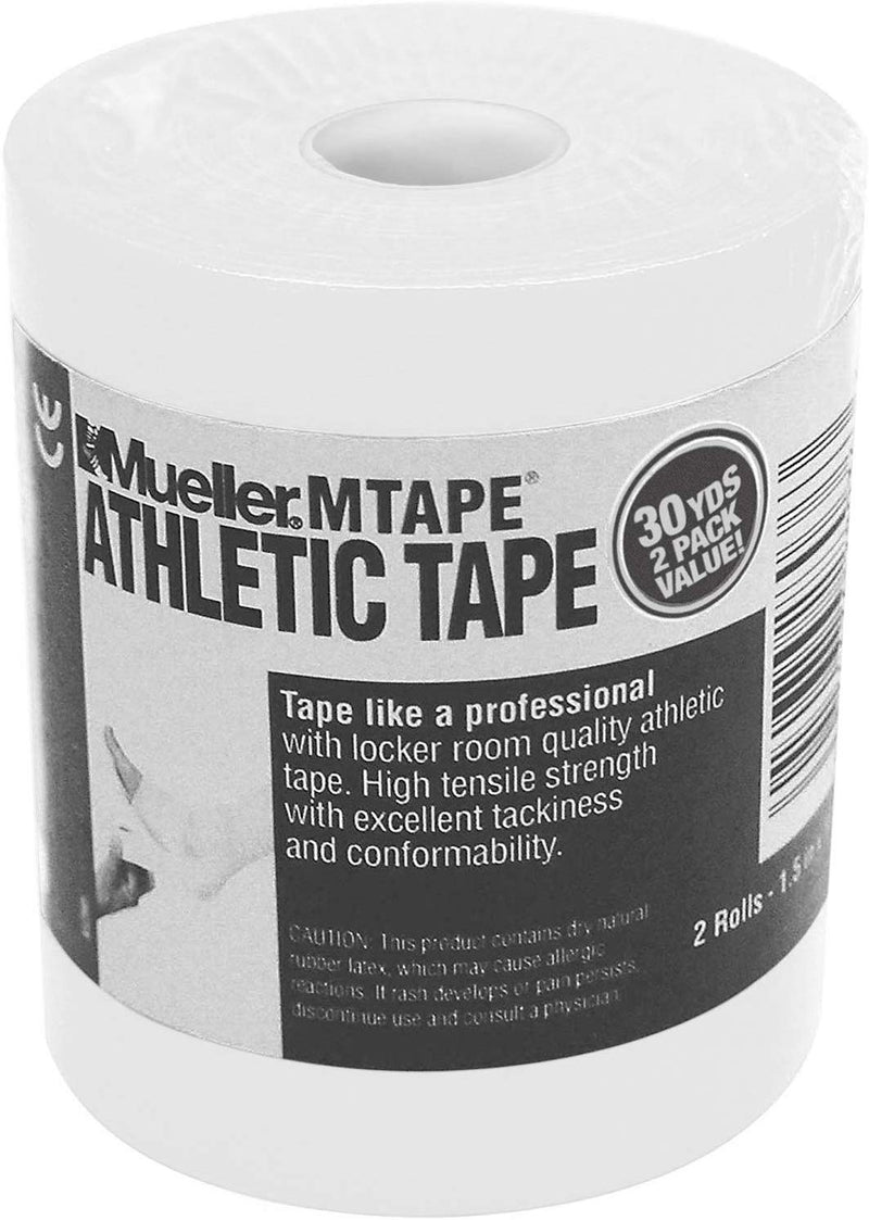 Mueller Athletic Tape, 1.5" x 15yd Roll, White, 2 Pack - BeesActive Australia