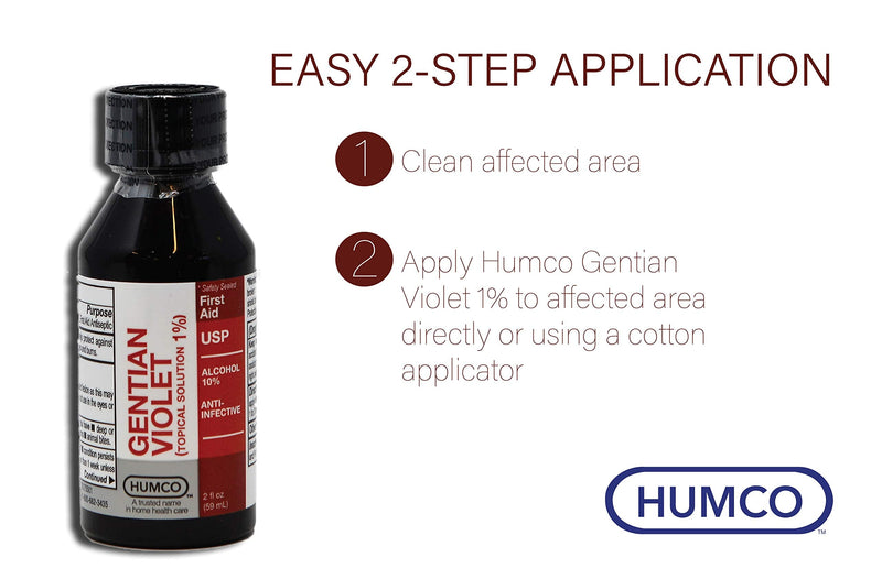 Humco K967380 Gentian Violet (TOPICAL SOLUTION 1%) 2 FL OZ, Pack of 1 - BeesActive Australia