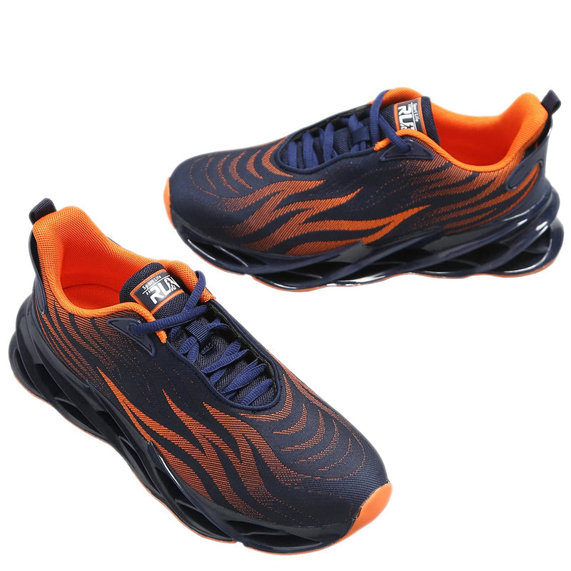 Azooken Mens Sports Footwear Tennis Breathable Jogging Lightweight Shoes 9.5 Orange/2 - BeesActive Australia