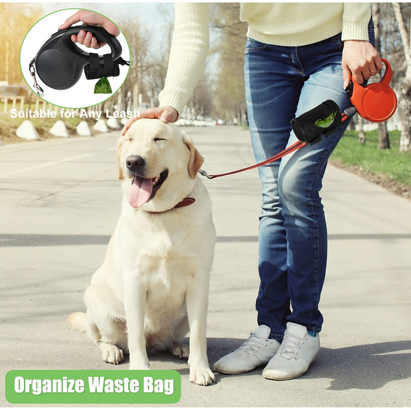 Dog Poop Bag Holder for Leash Attachment - Waste Bag Dispenser for Leash - Fits Any Dog Leash - Portable Set with Hand Free Holder Metal Carrier, Black Round Shape 1Pack 1Pack Black - BeesActive Australia