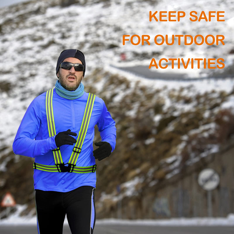 Oliumt Reflective Vest Running Gear 2 Pack,Reflective Running Vests Belt, Safety Running Vest for Night Running,Cycling Green Orange - BeesActive Australia