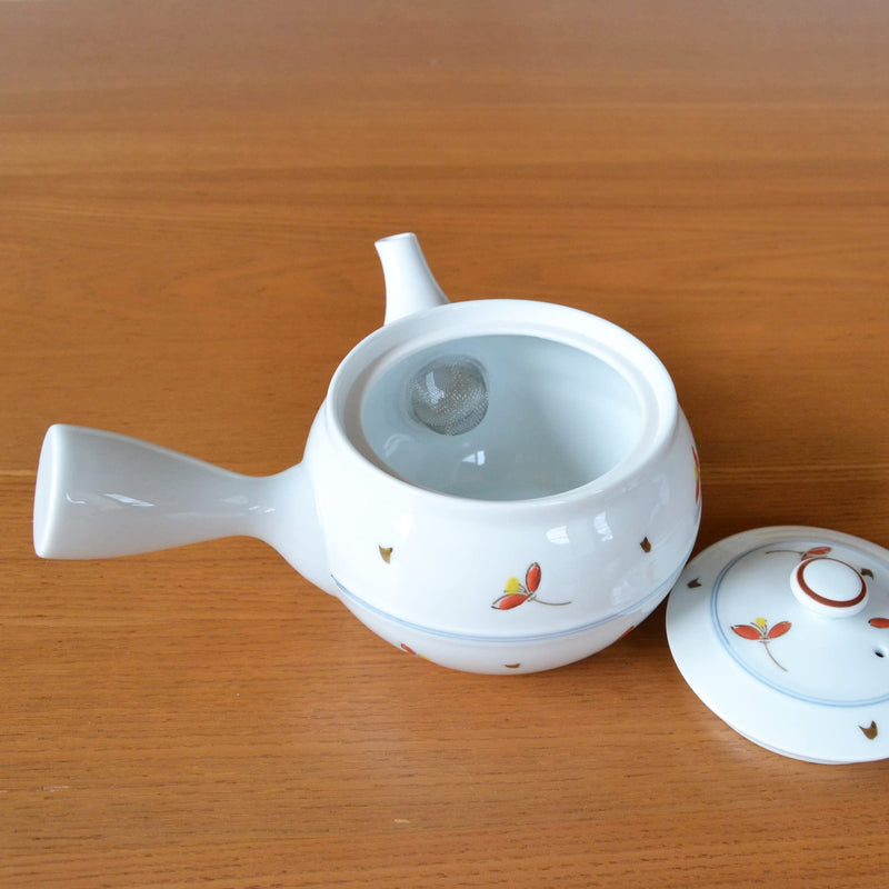 Japanese Teapot Ceramic Kyusu 14.5 fl oz Made in Japan Arita Imari ware Porcelain Tea pot for Green Tea Akane - BeesActive Australia