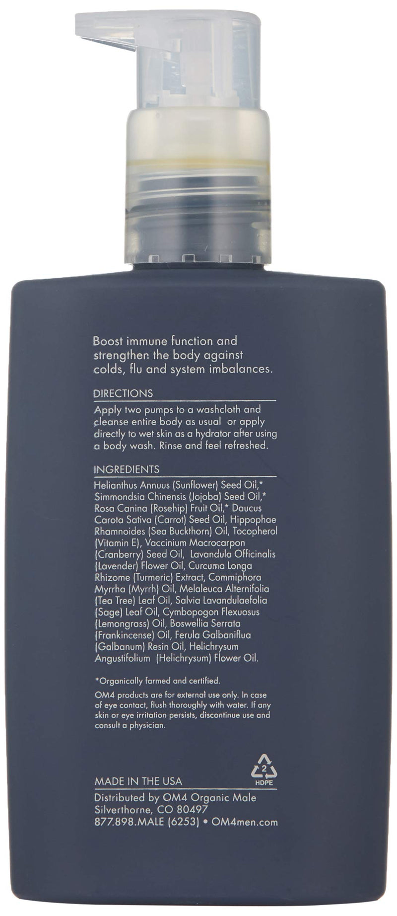 Organic Male OM4 Strengthen: Immune System Support Body Cleansing & Hydration Oil, 6.7 oz. - BeesActive Australia