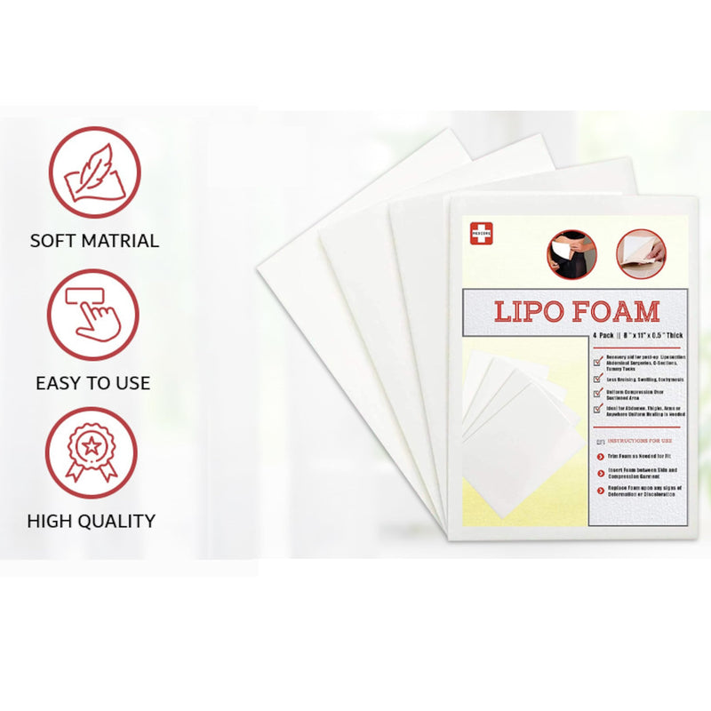 4 Pack Lipo Foam Board - Post Surgery Ab Board - Use After Liposuction, C-Section, Tummy Tucks, BBL surgeries - BeesActive Australia