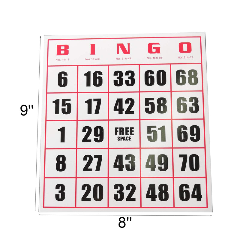 Yuanhe Easy Read Jumbo Bingo Paper Game Cards 50 Bingo Cards in 5 Colors - BeesActive Australia