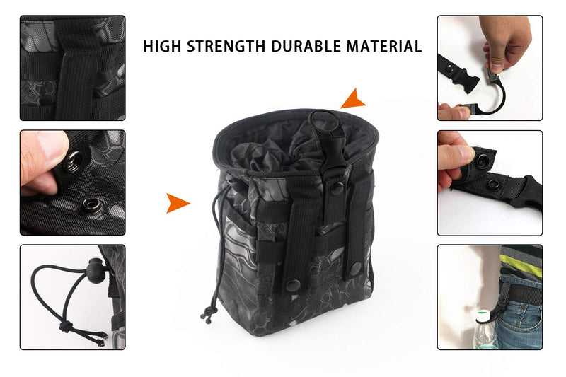 Drawstring Highend Rock Climbing Chalk Bag with a Carabiner Different Pockets for Climbing Bouldering, Gymnastics, Gym Pouch, Cross Fit and Lifting black camouflage - BeesActive Australia
