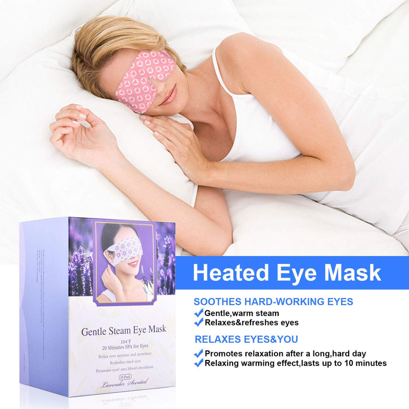 Eye Mask with Hydrating Steam Remove Eye Contour and Black Circle Relieve Eye Stress,Gentle Steam Warming Eye Mask, 16 Sheets (lavendel-fcented) lavendel-fcented - BeesActive Australia