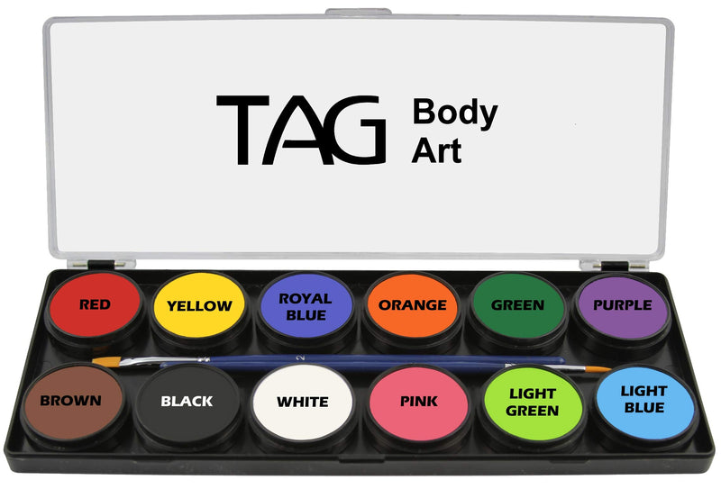 TAG Face & Body Paint - Regular Palette 12 x 10g 12 Count (Pack of 1) - BeesActive Australia
