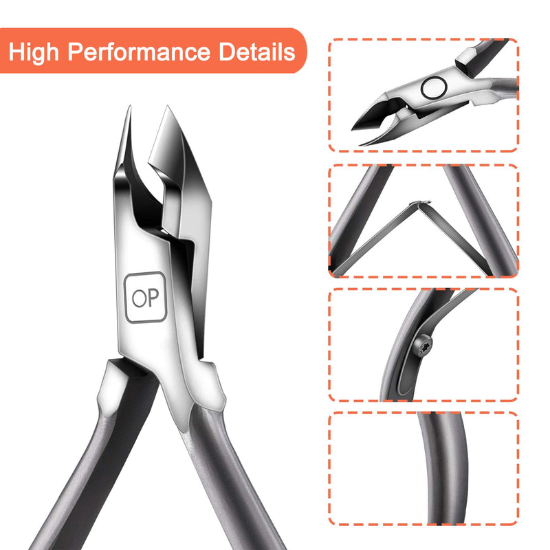 Cuticle Nippers Salon Grade for Manicurist Extremely Sharp Effortless Cuticle Trimmer Precise Clippers Pedicure Manicure Nail Care Tool, opove X7 mini, Space Gray - BeesActive Australia