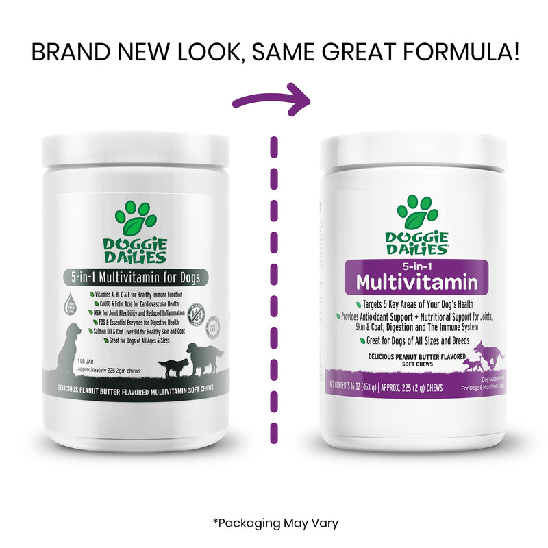 Doggie Dailies Multivitamin for Dogs, Advanced Dog Multivitamin Provides Antioxidant Support + Nutritional Support for Joints, Skin & Coat, Digestion, and The Immune System Peanut Butter - BeesActive Australia